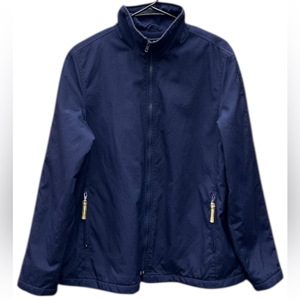 GAP Women’s Full Zip Fleece Lined Zipper Pockets Navy Jacket Size: L